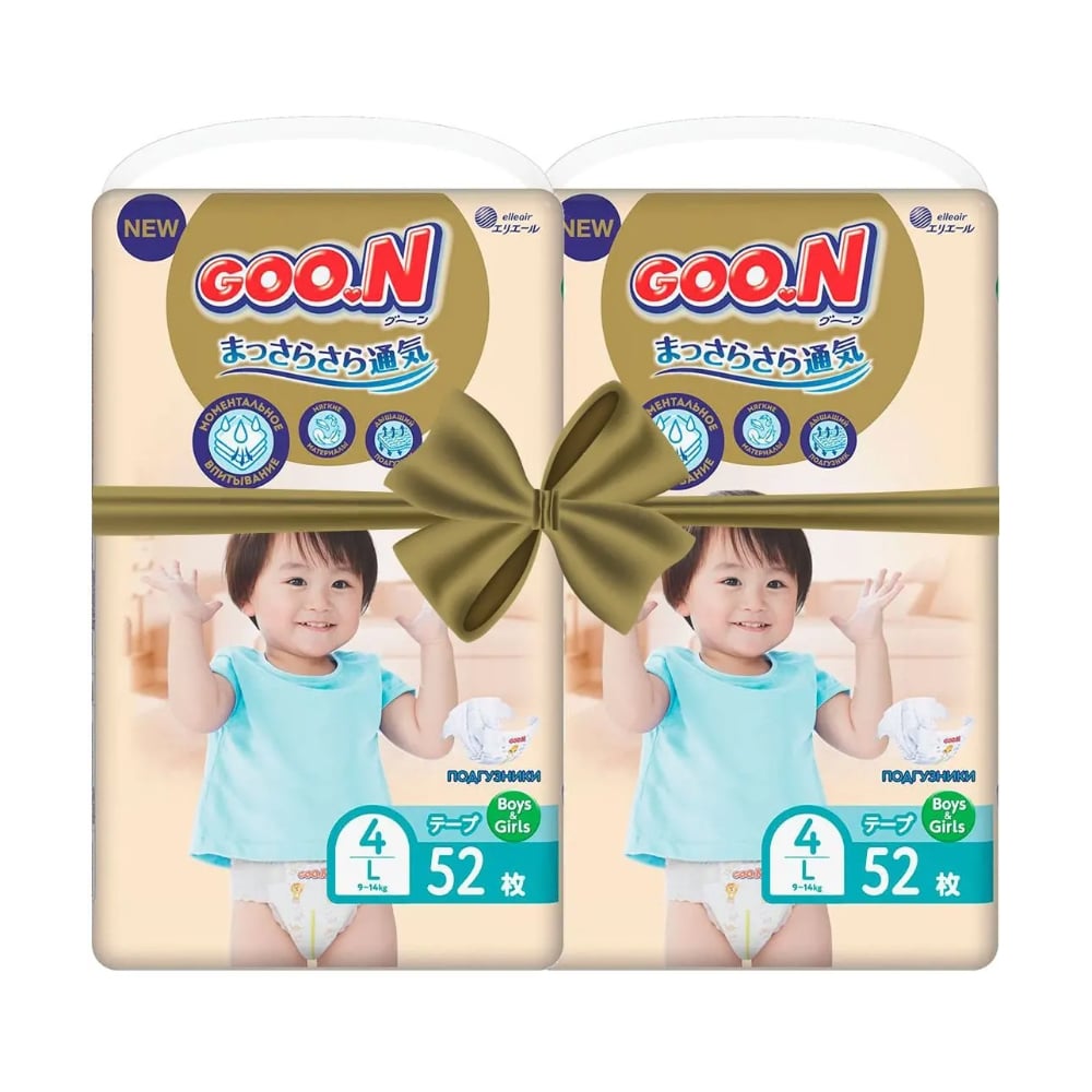 Підгузки Goo.N Premium Soft розмір L (9-14 кг), 2*52 шт